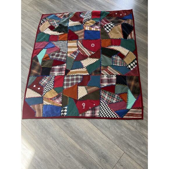 Bath & Body Works Other - Vintage Bath And Body Works Crazy Quilt Wall Hanging Patchwork Square Throw